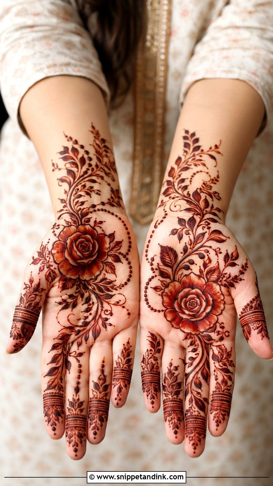 Arabic Rose Front Hand Mehndi Design - Snippet and Ink - 35 Latest Arabic Front Hand Mehndi Designs