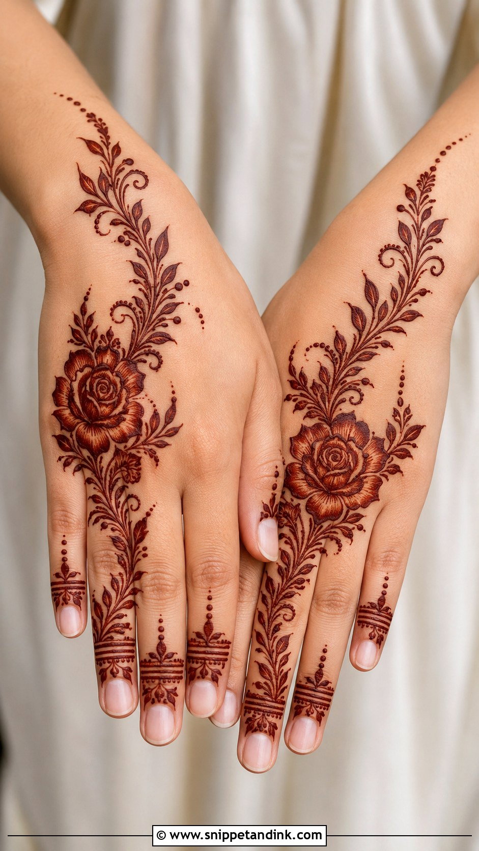 Arabic Rose Mehndi Design - Snippet and Ink - 35 Rose Mehndi Designs