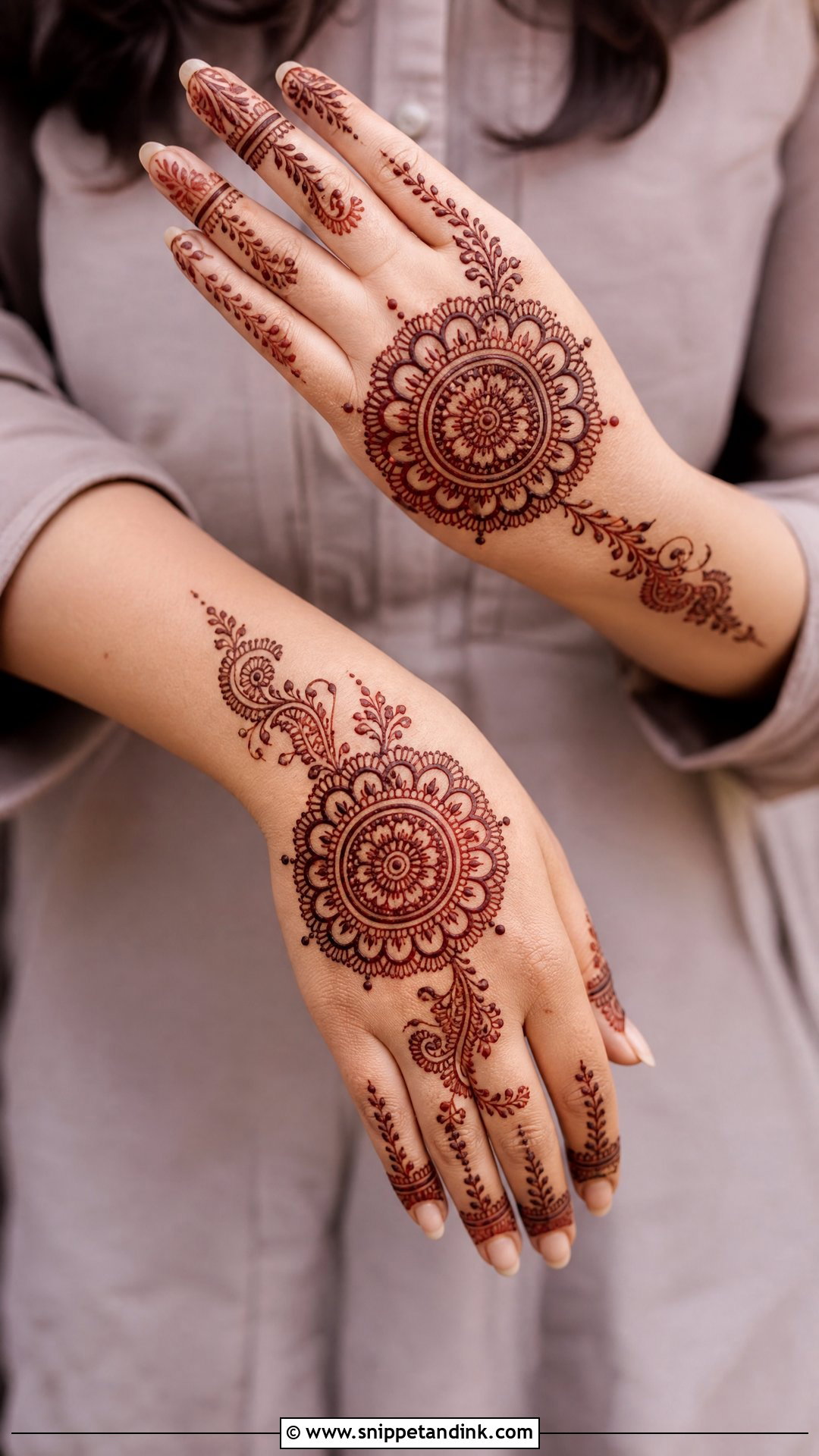 Arabic Round Tikki Mehndi Design - Snippet and Ink - 35 Arabic Mehndi Designs