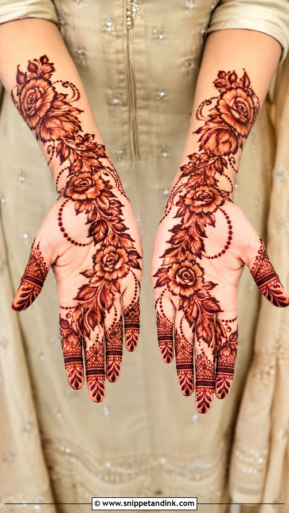 Arabic Shaded Front Hand Mehndi Design - Snippet and Ink - 35 Arabic Front Hand Mehndi Designs