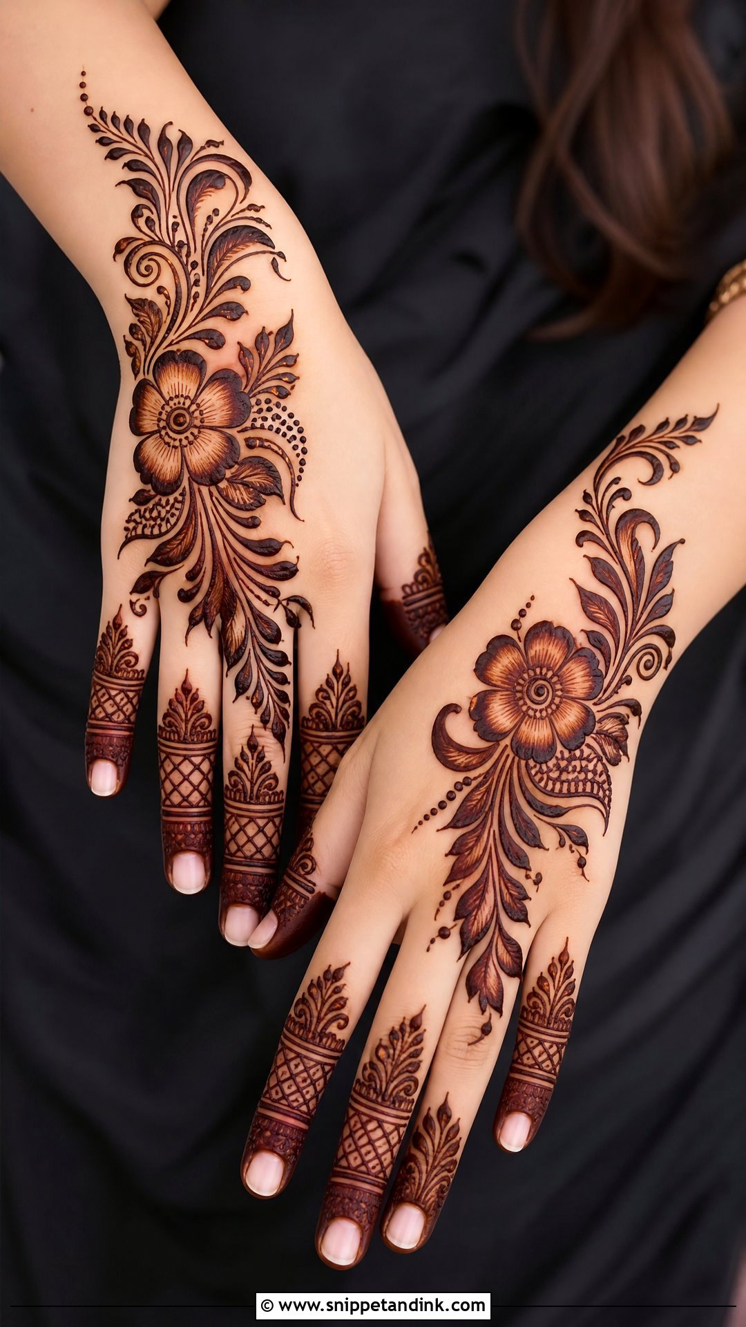 Arabic Shaded Mehndi Design - Snippet and Ink - 35 Arabic Mehndi Designs