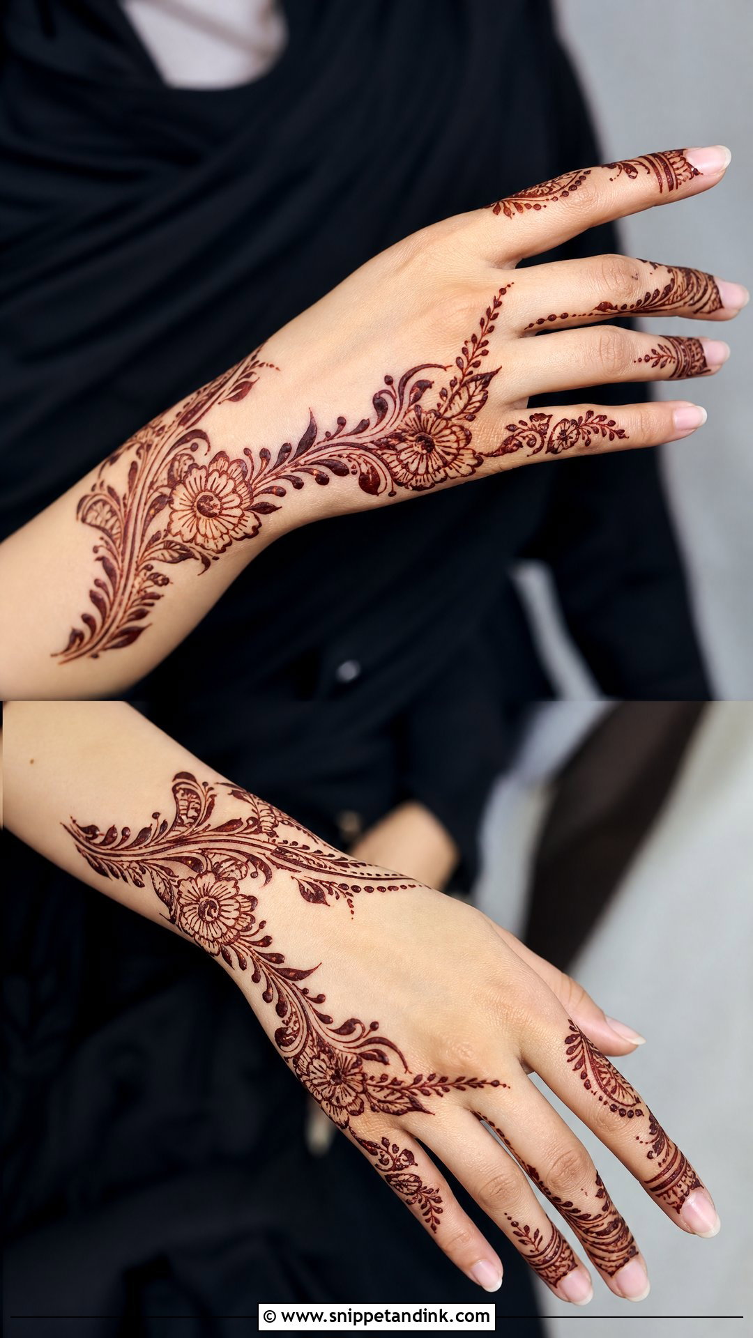 Arabic Side Hand Mehndi Design - Snippet and Ink - 35 Arabic Mehndi Designs