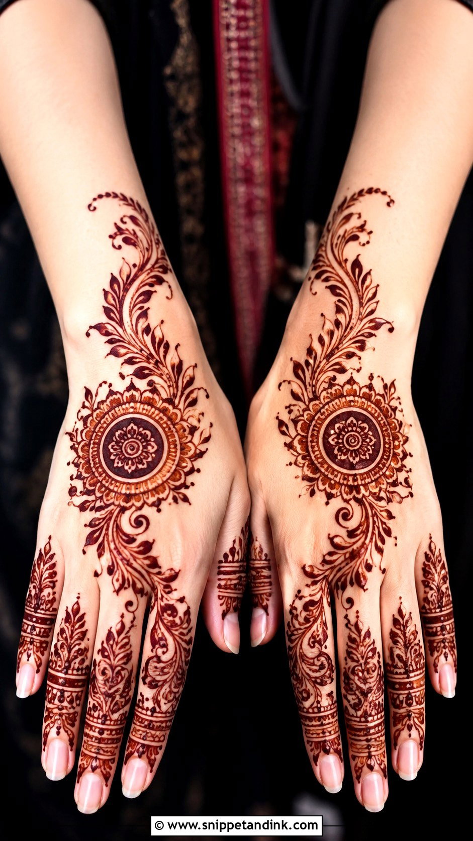 Arabic Tikki Mehndi Design - Snippet and Ink - 35 Tikki Mehndi Design Ideas