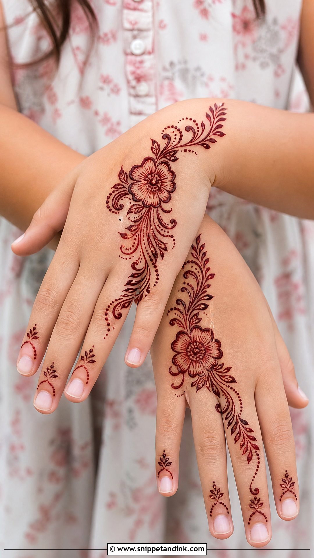 Arabic Trail Kids Mehndi Design - Snippet and Ink - 25 Small Kids Mehndi Designs