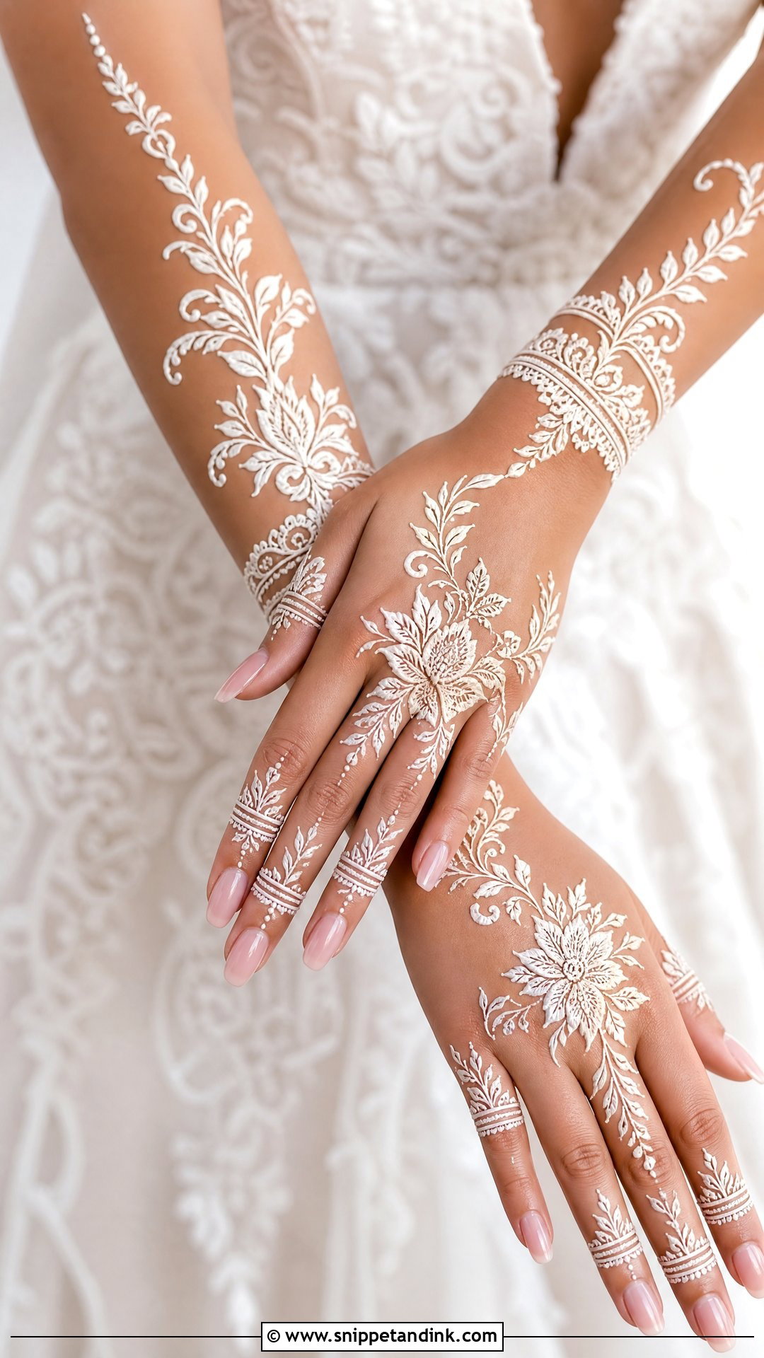 Arabic White Bridal Mehndi Design - Snippet and Ink - 25 Arabic Wedding Mehndi Designs