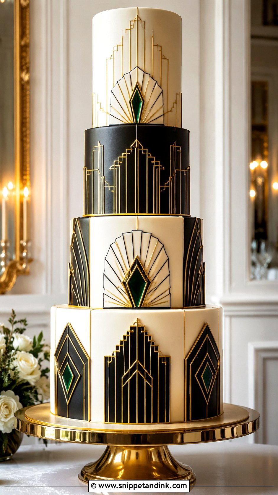 Art Deco Wedding Cake - Snippet and Ink - 30 Masculine Wedding Cake Ideas