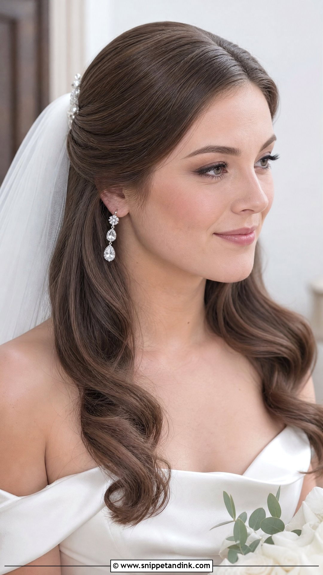 Ash Brown Bridal Hair - Snippet and Ink - 15 Bride Brown Hair Ideas