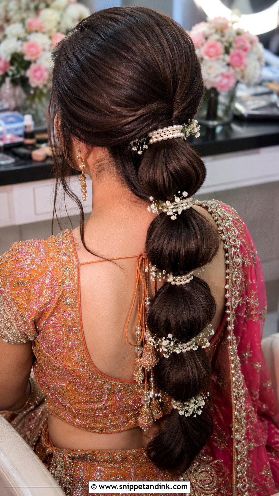 Asian Bridal Bubble Braid - Snippet and Ink - 20 Asian Bridal Hairstyles