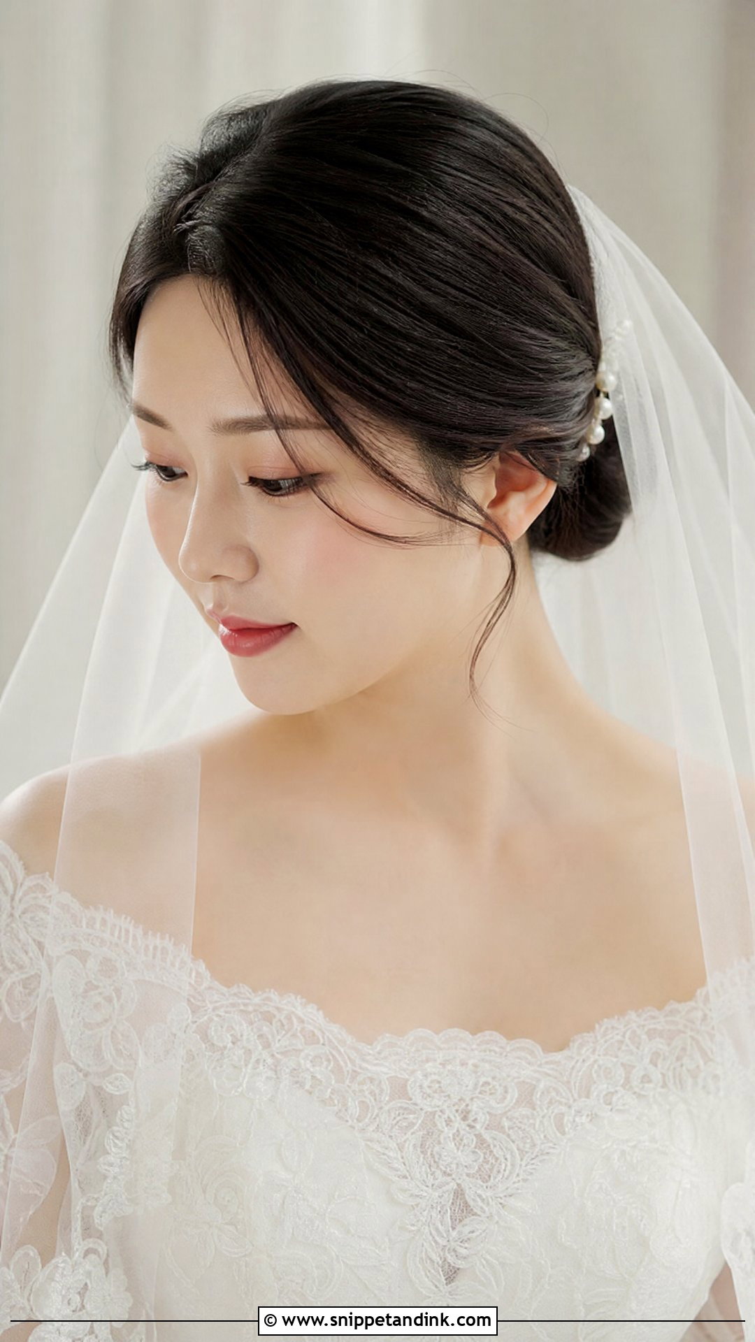 Asian Bridal Bun With Veil - Snippet and Ink - 15 Asian Wedding Hair Updo Ideas