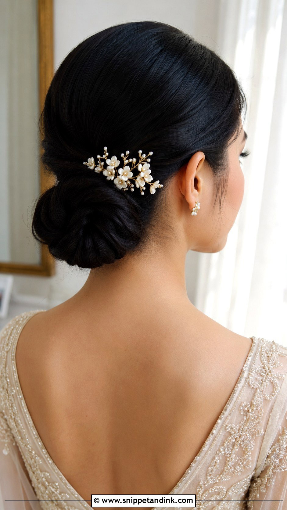 Asian Bridal Chignon - Snippet and Ink - 20 Asian Bride Hair Ideas