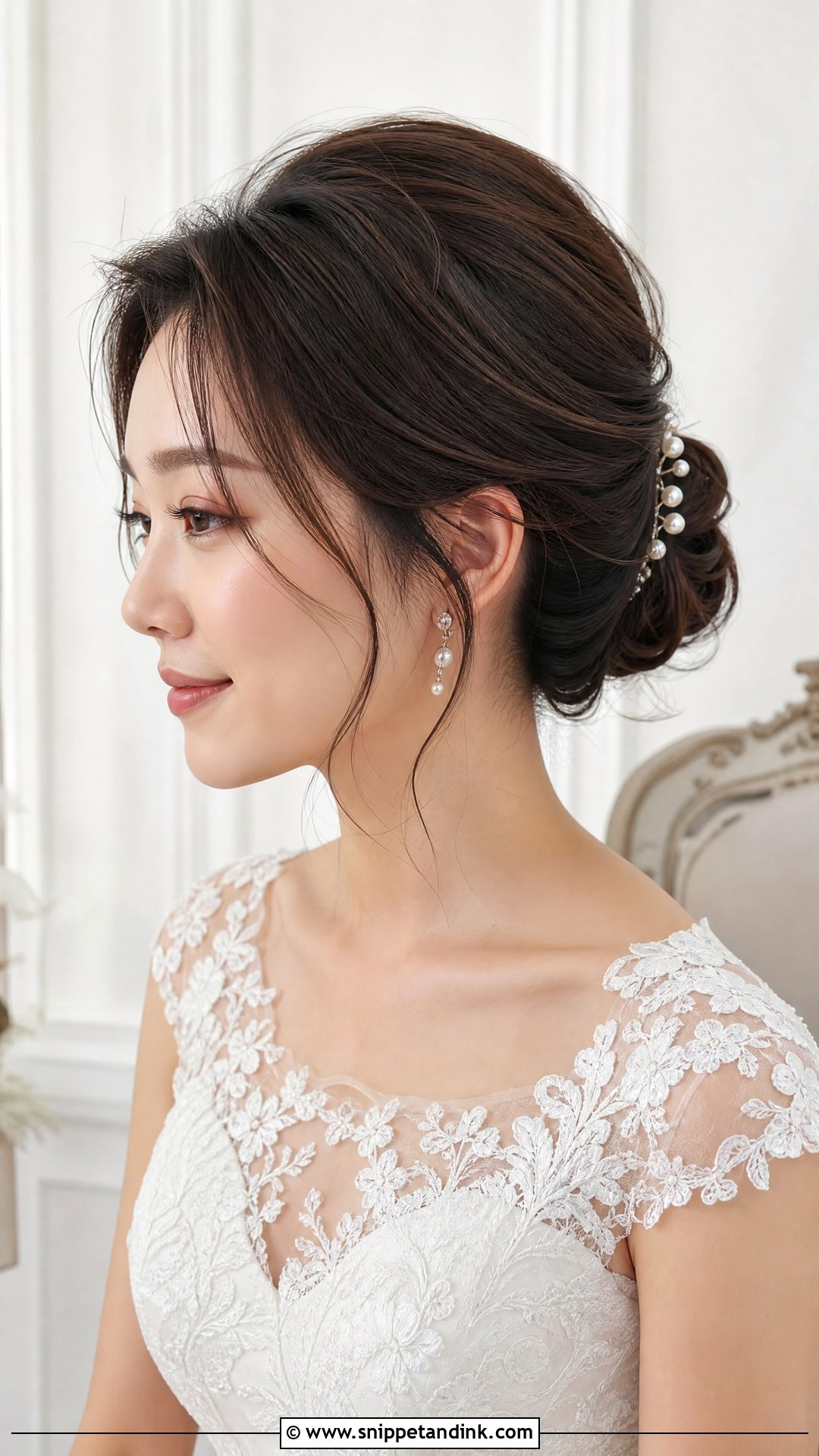 Asian Bridal Chignon - Snippet and Ink - 15 Asian Bridal Hair Updo Ideas