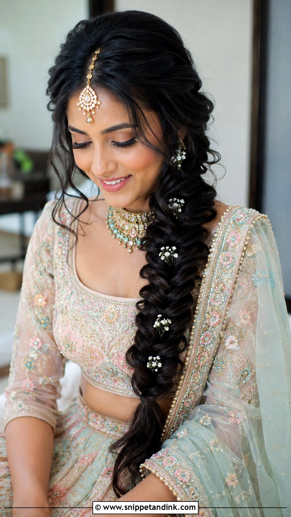 Asian Bridal Fishtail Braid - Snippet and Ink - 20 Asian Bride Hair Ideas