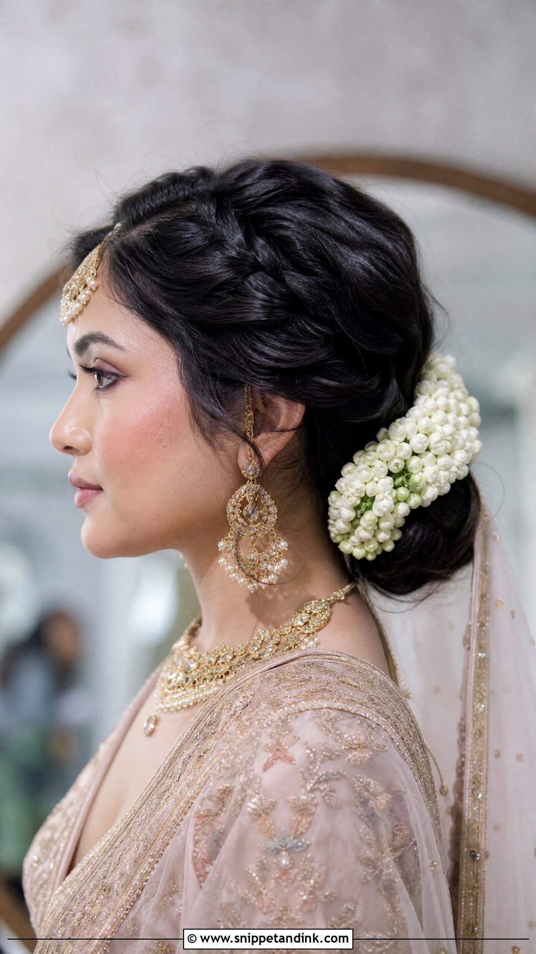 Asian Bridal Floral Bun - Snippet and Ink - 15 Asian Hair Wedding Hairstyles