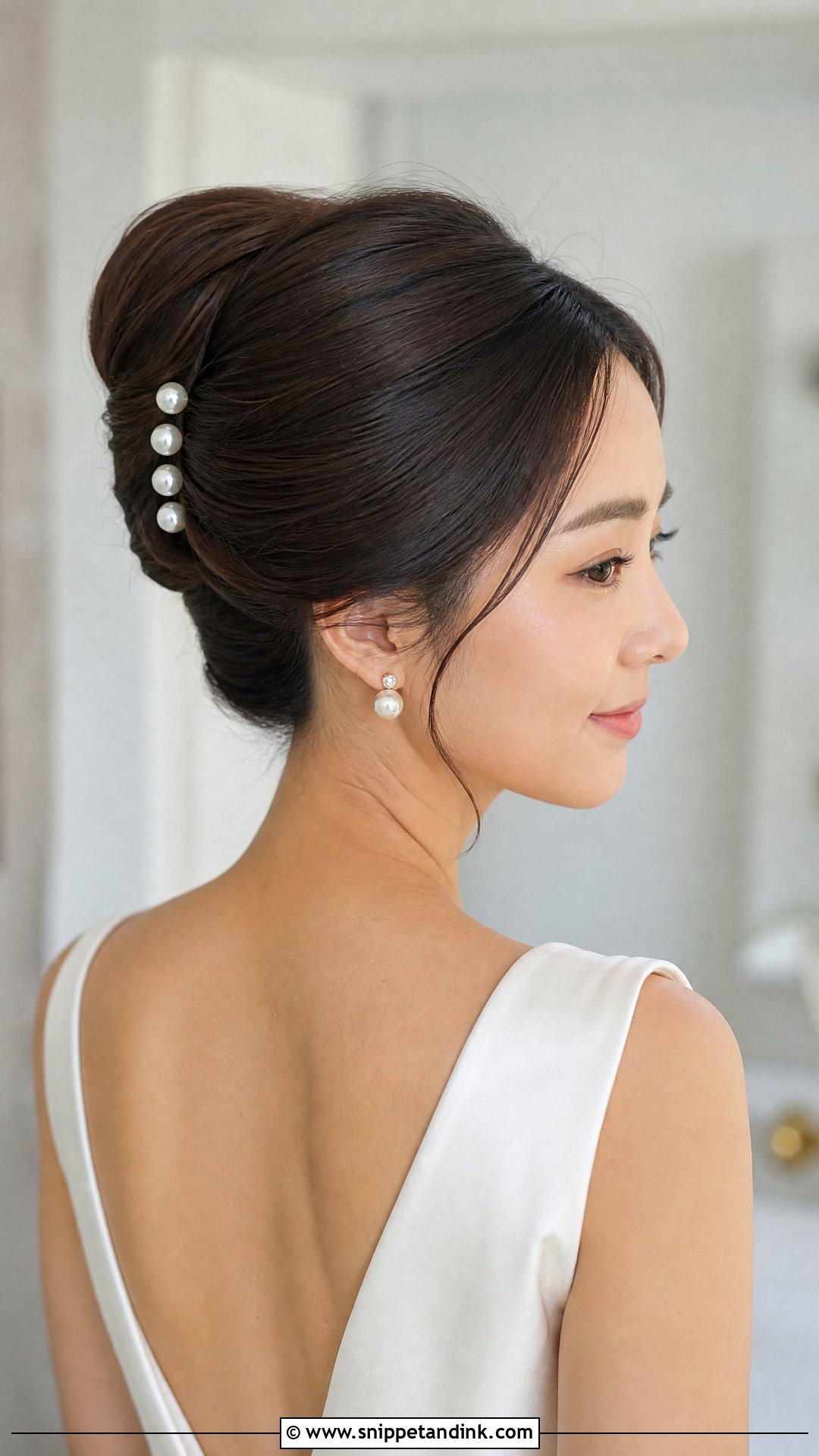 Asian Bridal French Twist - Snippet and Ink - 15 Asian Wedding Hair Updo Ideas