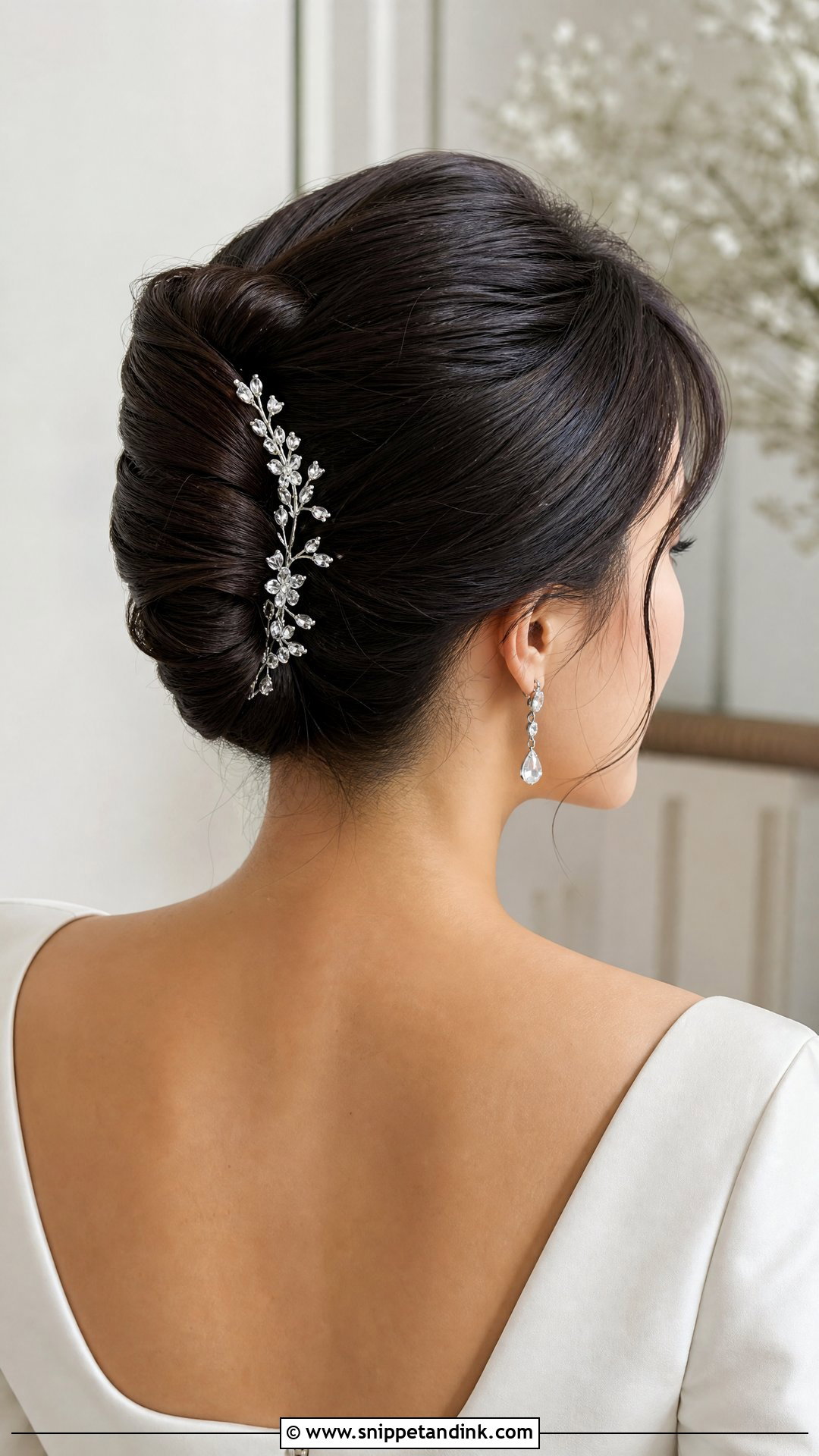 Asian Bridal French Twist - Snippet and Ink - 15 Asian Bridal Hair Updo Ideas