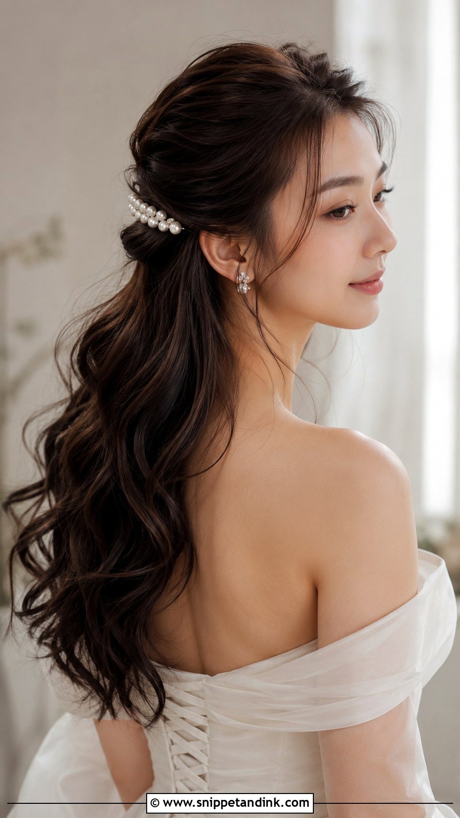 Asian Bridal Half Up Half Down Hair - Snippet and Ink - 20 Asian Bride Hair Ideas