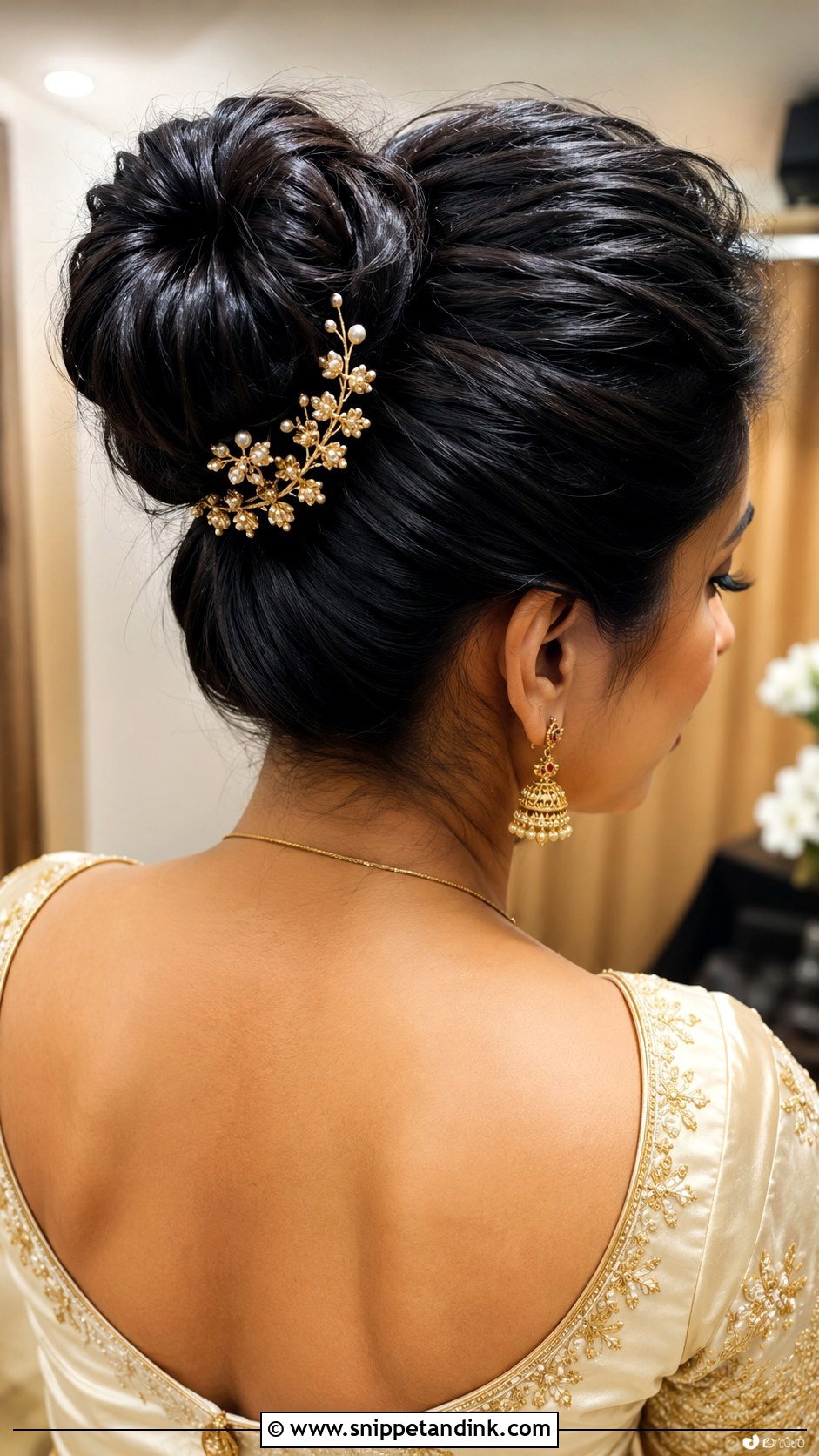 Asian Bridal High Bun - Snippet and Ink - 20 Asian Bride Hair Ideas