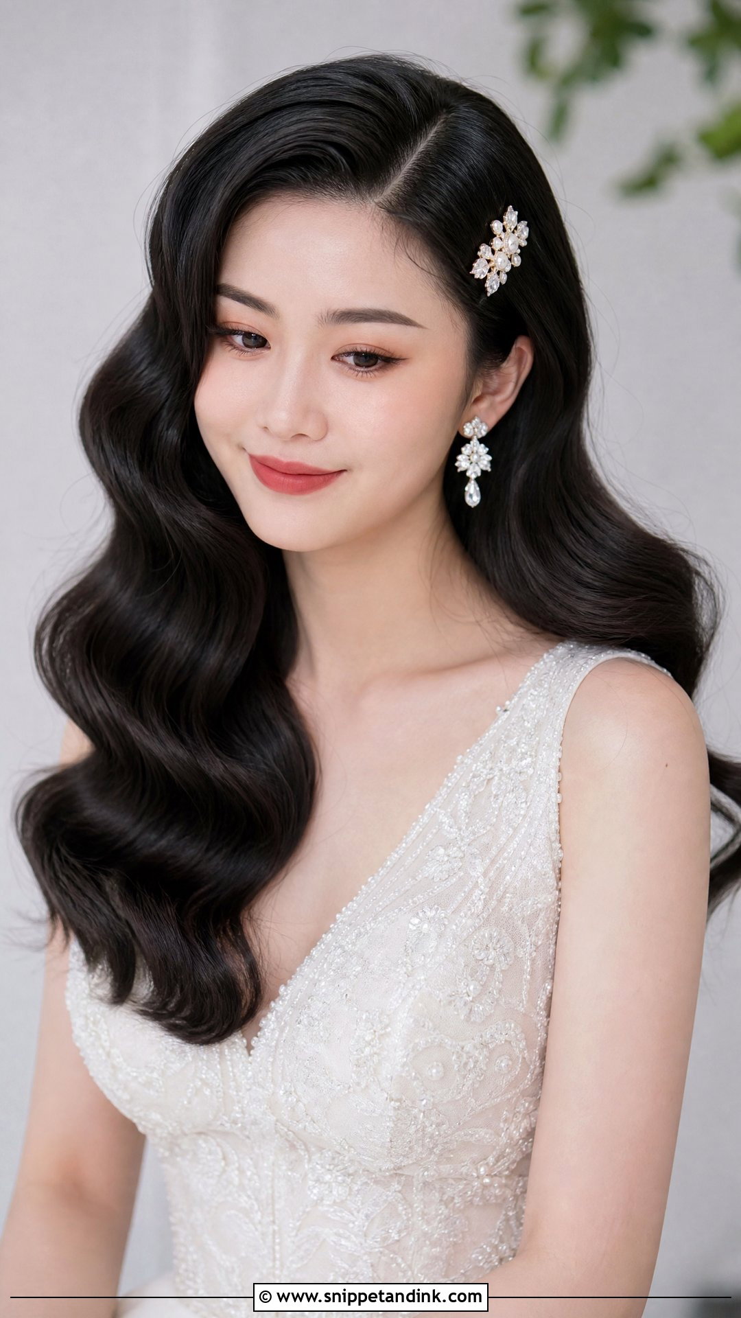 Asian Bridal Hollywood Waves - Snippet and Ink - 15 Asian Hair Wedding Hairstyles