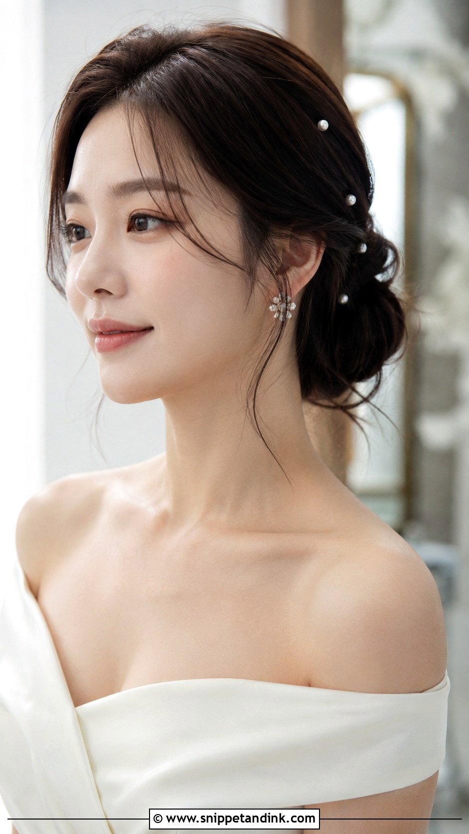 Asian Bridal Korean Low Bun - Snippet and Ink - 20 Asian Bridal Hairstyles