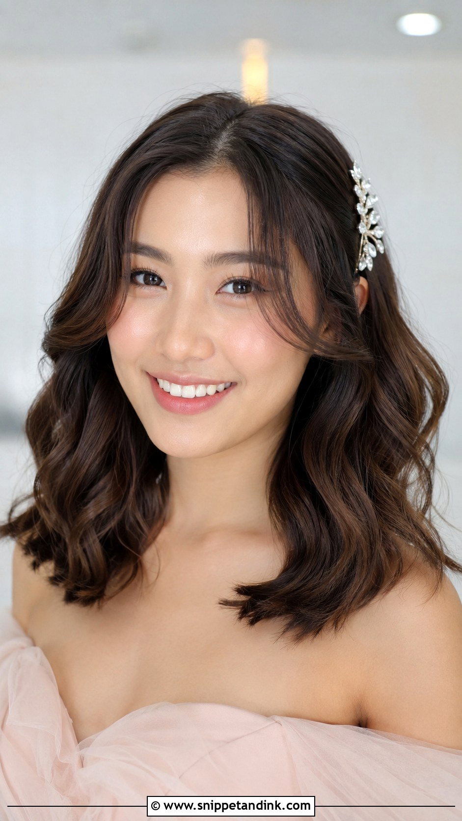 Asian Bridal Loose Curls - Snippet and Ink - 20 Asian Bridal Hairstyles