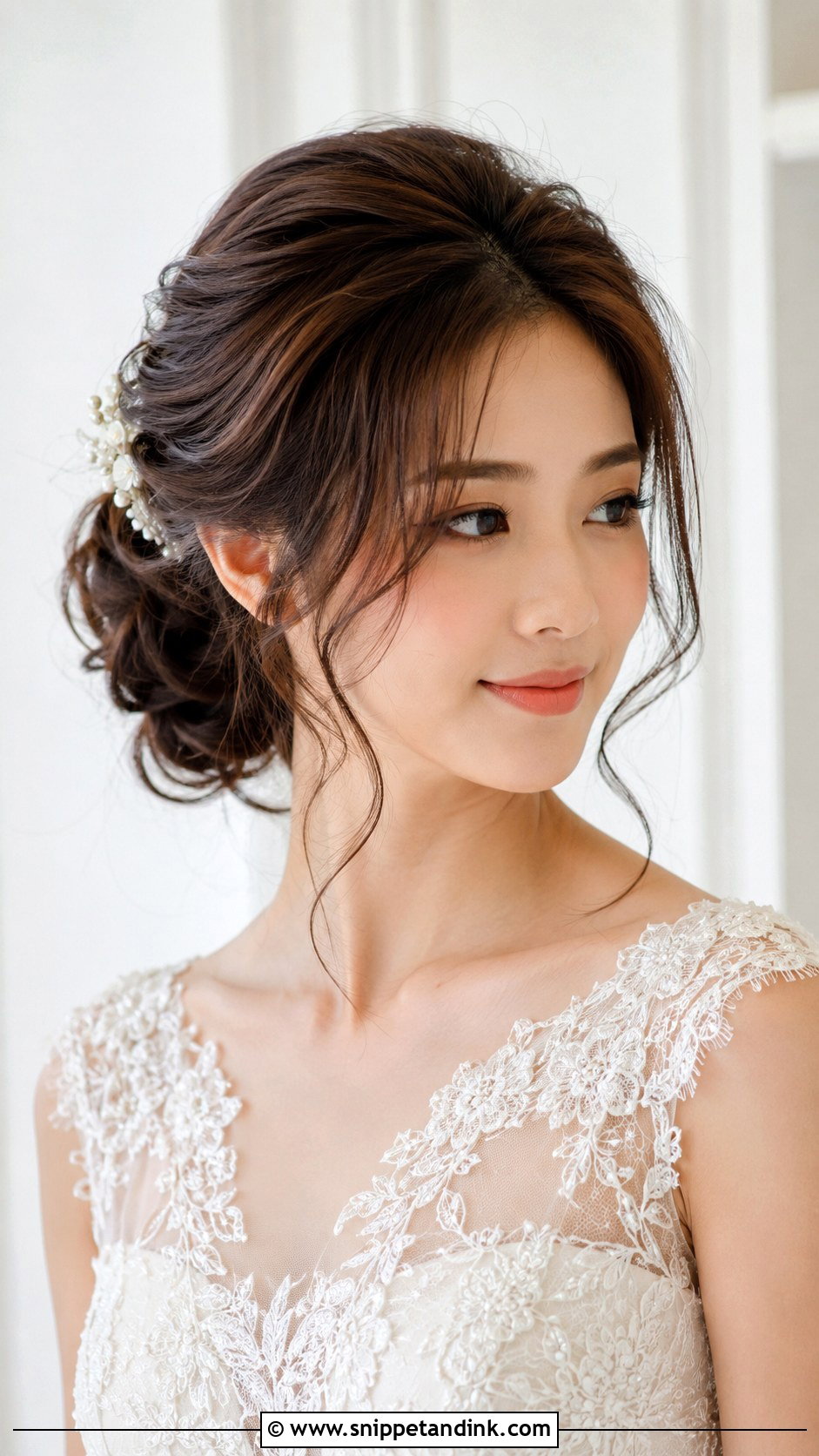 Asian Bridal Loose Updo - Snippet and Ink - 20 Asian Bride Hair Ideas