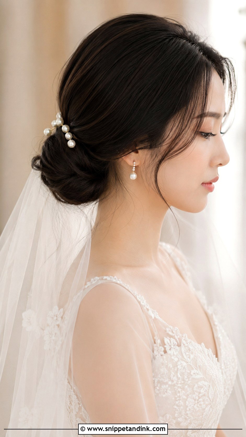 Asian Bridal Low Bun - Snippet and Ink - 20 Asian Bridal Hairstyles