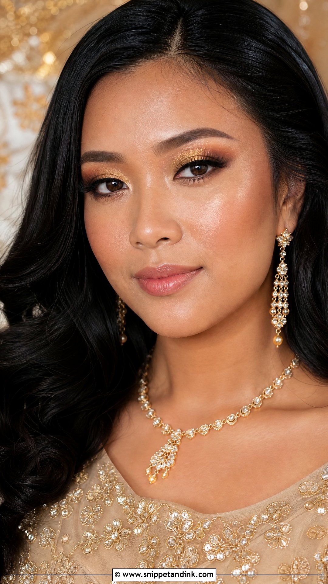Asian Bridal Makeup With Gold Eyeshadow - Snippet and Ink - 25 Wedding Makeup for Asian Brides