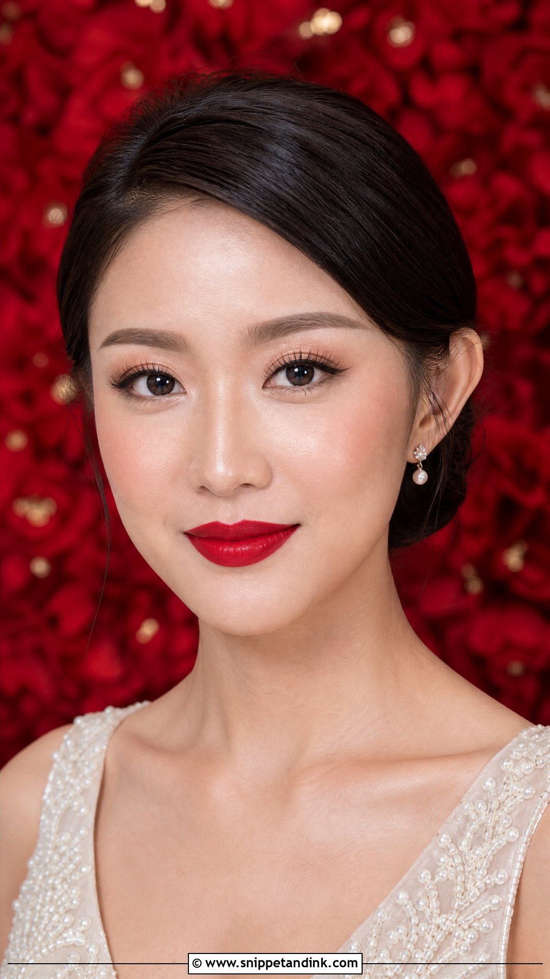 Asian Bridal Makeup With Red Lip - Snippet and Ink - 25 Wedding Makeup for Asian Brides