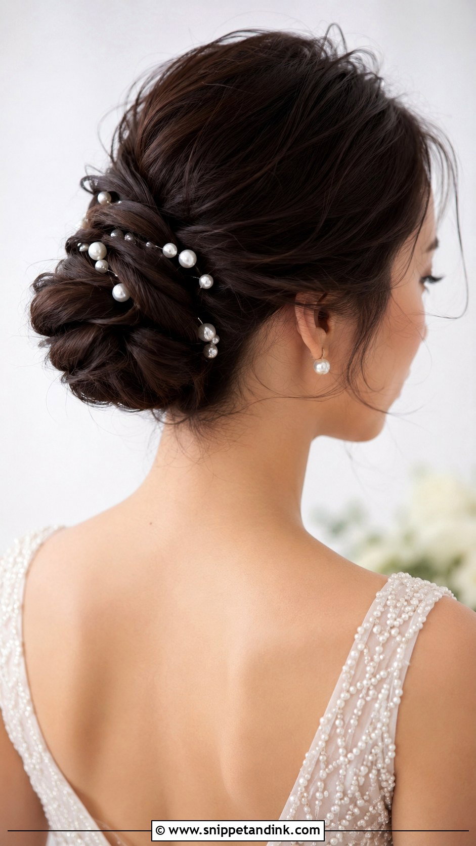Asian Bridal Pearl Bun - Snippet and Ink - 20 Asian Bridal Hairstyles