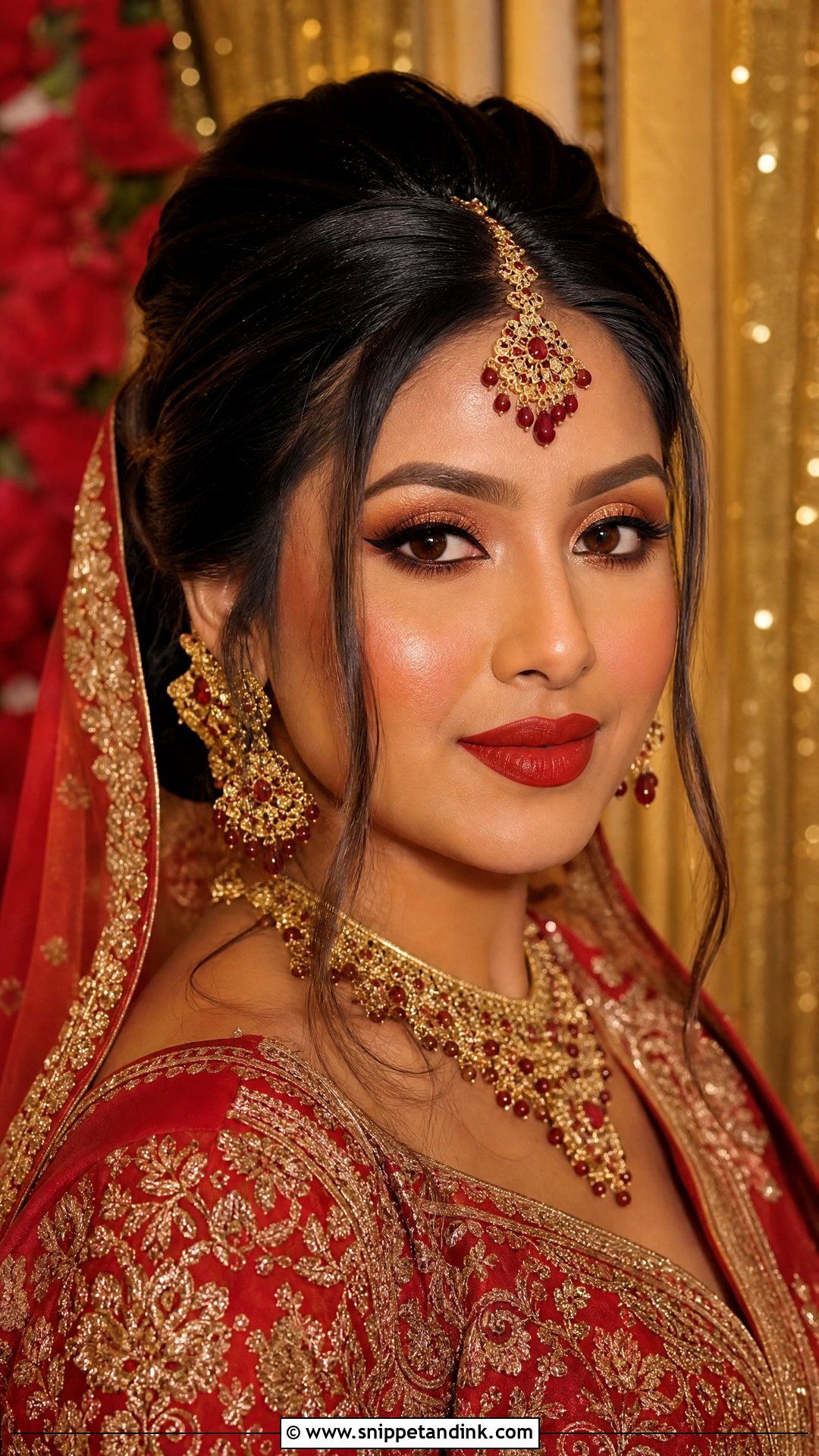 Asian Bride Red And Gold Makeup - Snippet and Ink - 20 Asian Bride Makeup Ideas