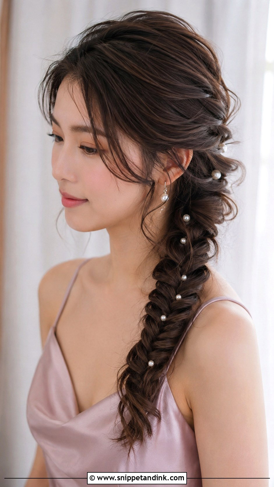Asian Bridesmaid Fishtail Braid - Snippet and Ink - 20 Bridesmaid Hair Asian Ideas