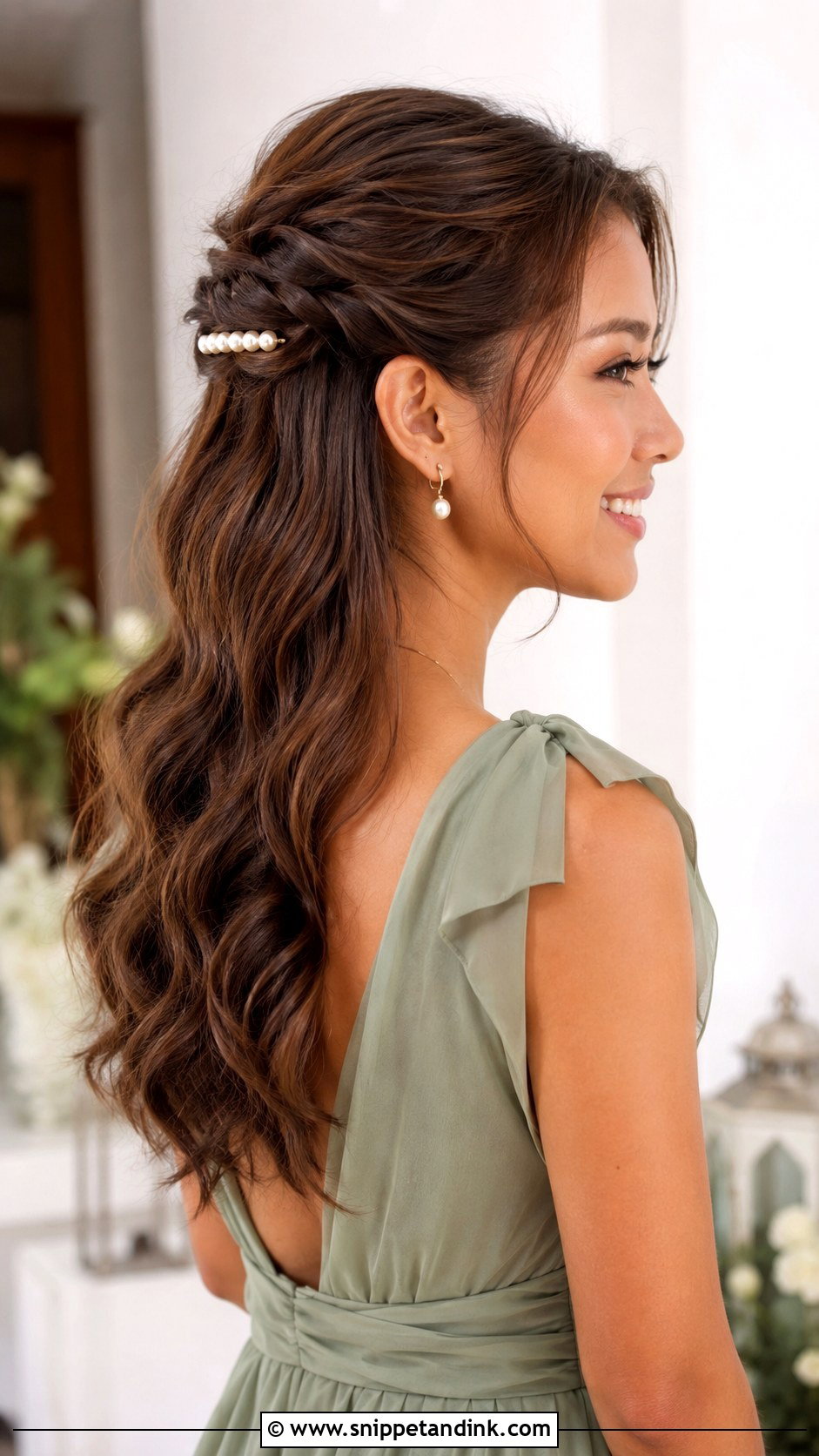 Asian Bridesmaid Half Up Waves - Snippet and Ink - 20 Bridesmaid Hair Asian Ideas