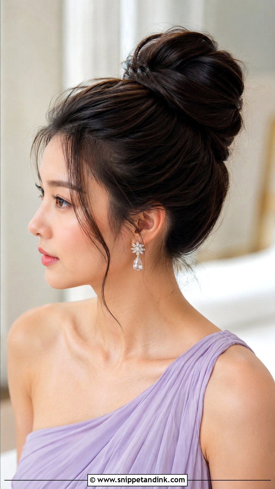 Asian Bridesmaid High Bun - Snippet and Ink - 20 Bridesmaid Hair Asian Ideas