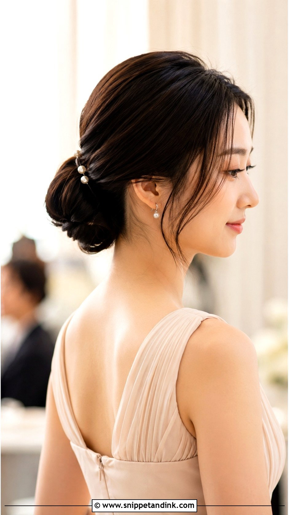 Asian Bridesmaid Low Bun - Snippet and Ink - 20 Bridesmaid Hair Asian Ideas