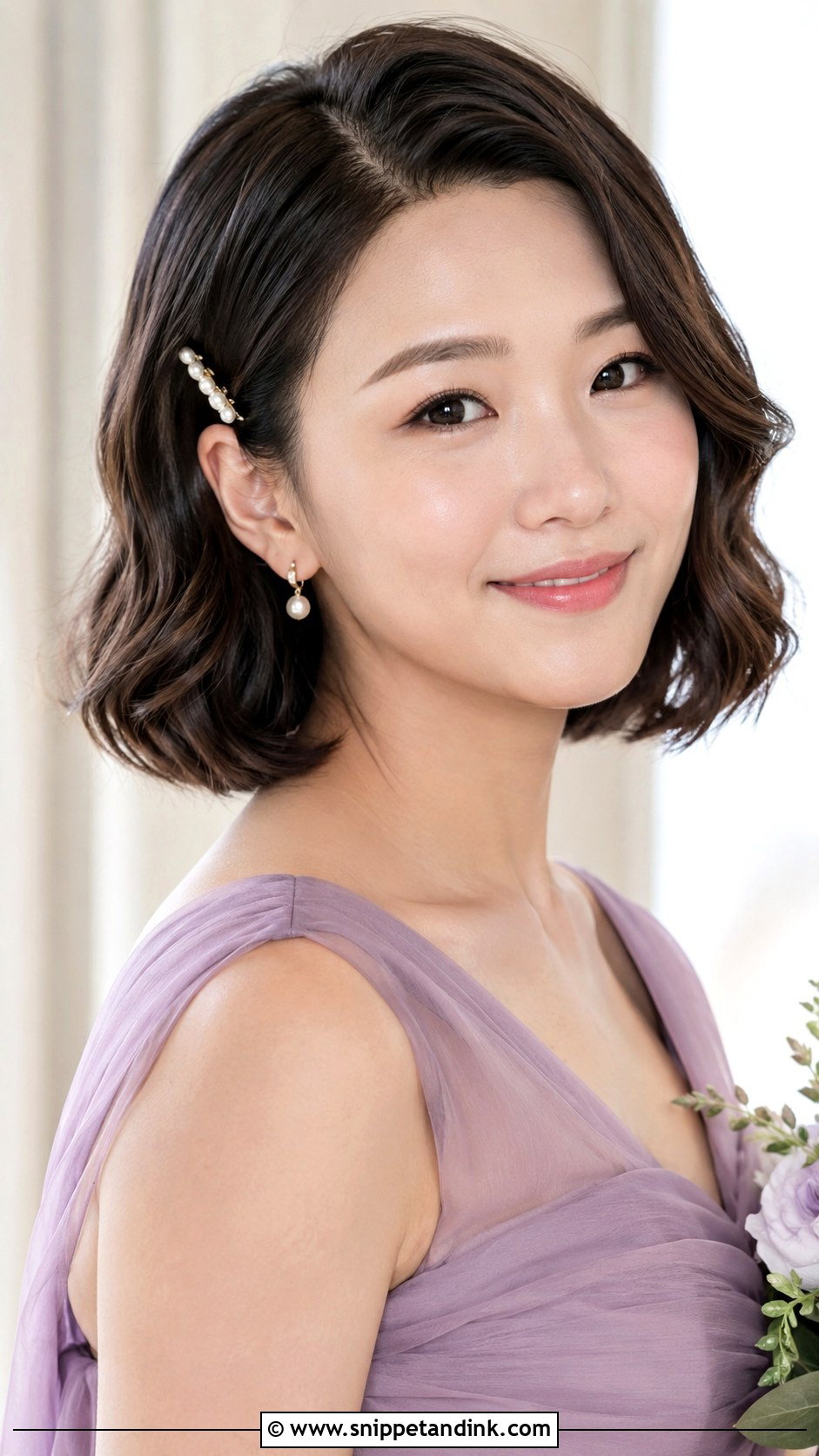 Asian Bridesmaid Short Bob Waves - Snippet and Ink - 20 Bridesmaid Hair Asian Ideas