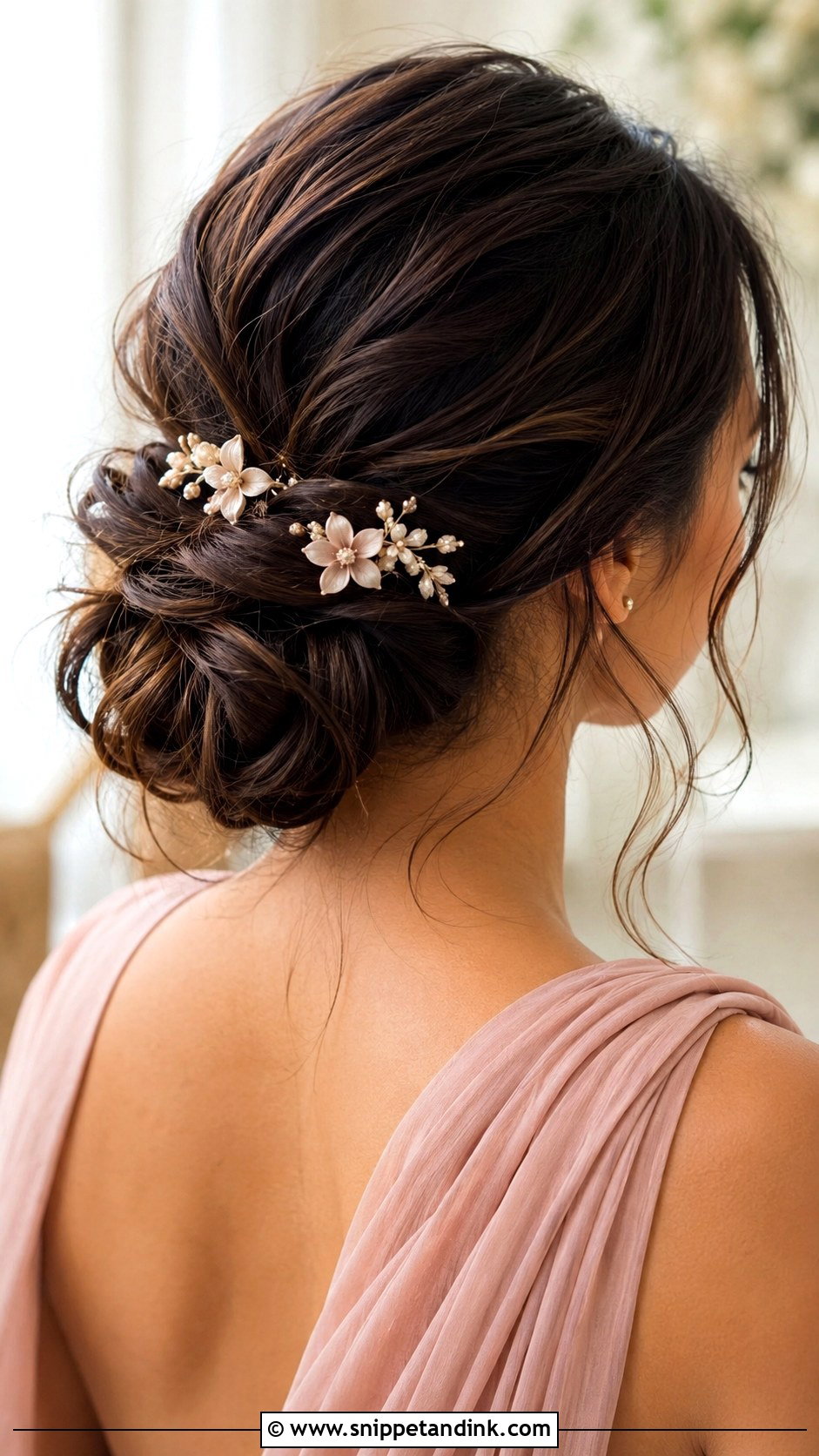 Asian Bridesmaid Textured Low Bun - Snippet and Ink - 20 Bridesmaid Hair Asian Ideas