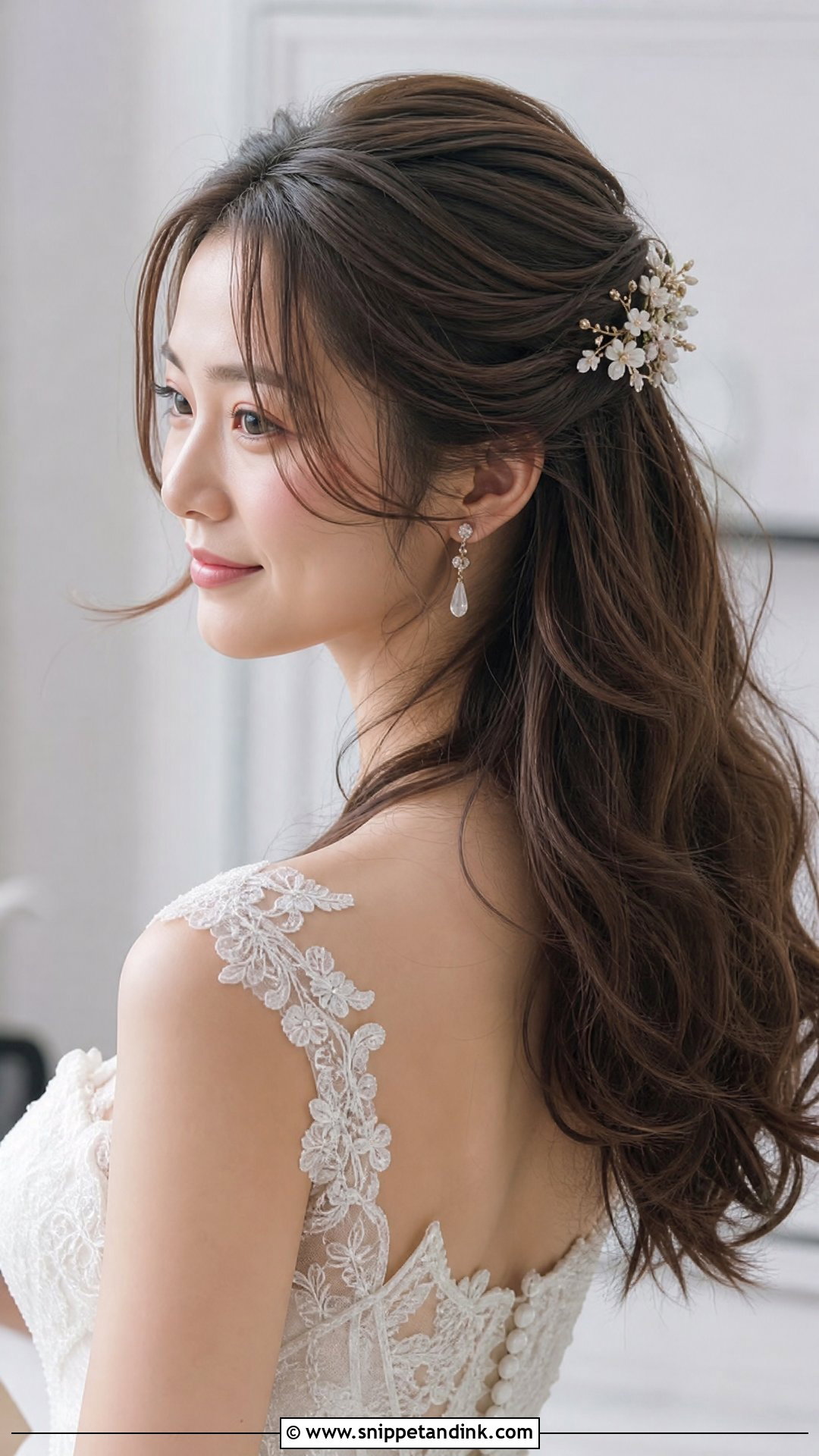 Asian Wedding Half Up Half Down Hair - Snippet and Ink - 15 Asian Hair Wedding Hairstyles