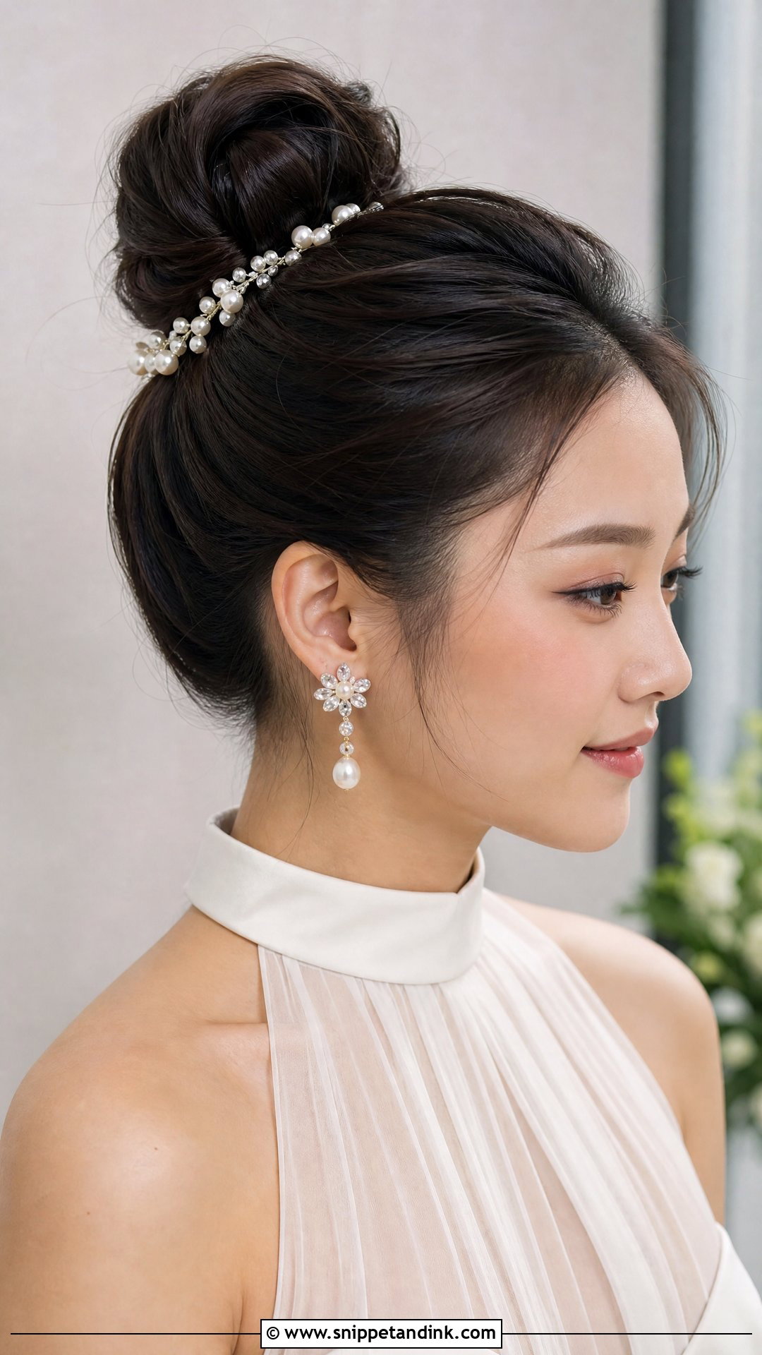 Asian Wedding High Bun - Snippet and Ink - 15 Asian Wedding Hair Updo Ideas