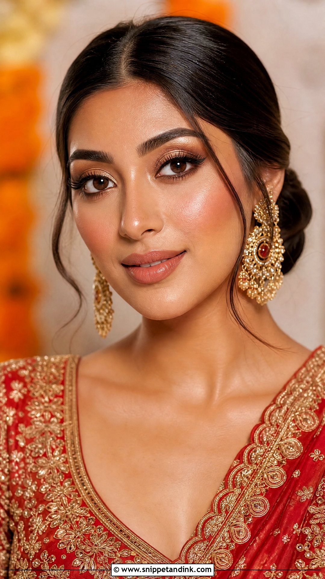 Asian Wedding Makeup With Gold Eyeshadow - Snippet and Ink - 25 Asian Wedding Makeup Ideas