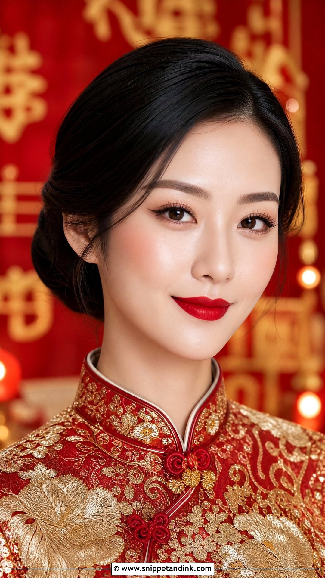 Asian Wedding Makeup With Red Lip - Snippet and Ink - 25 Asian Wedding Makeup Ideas