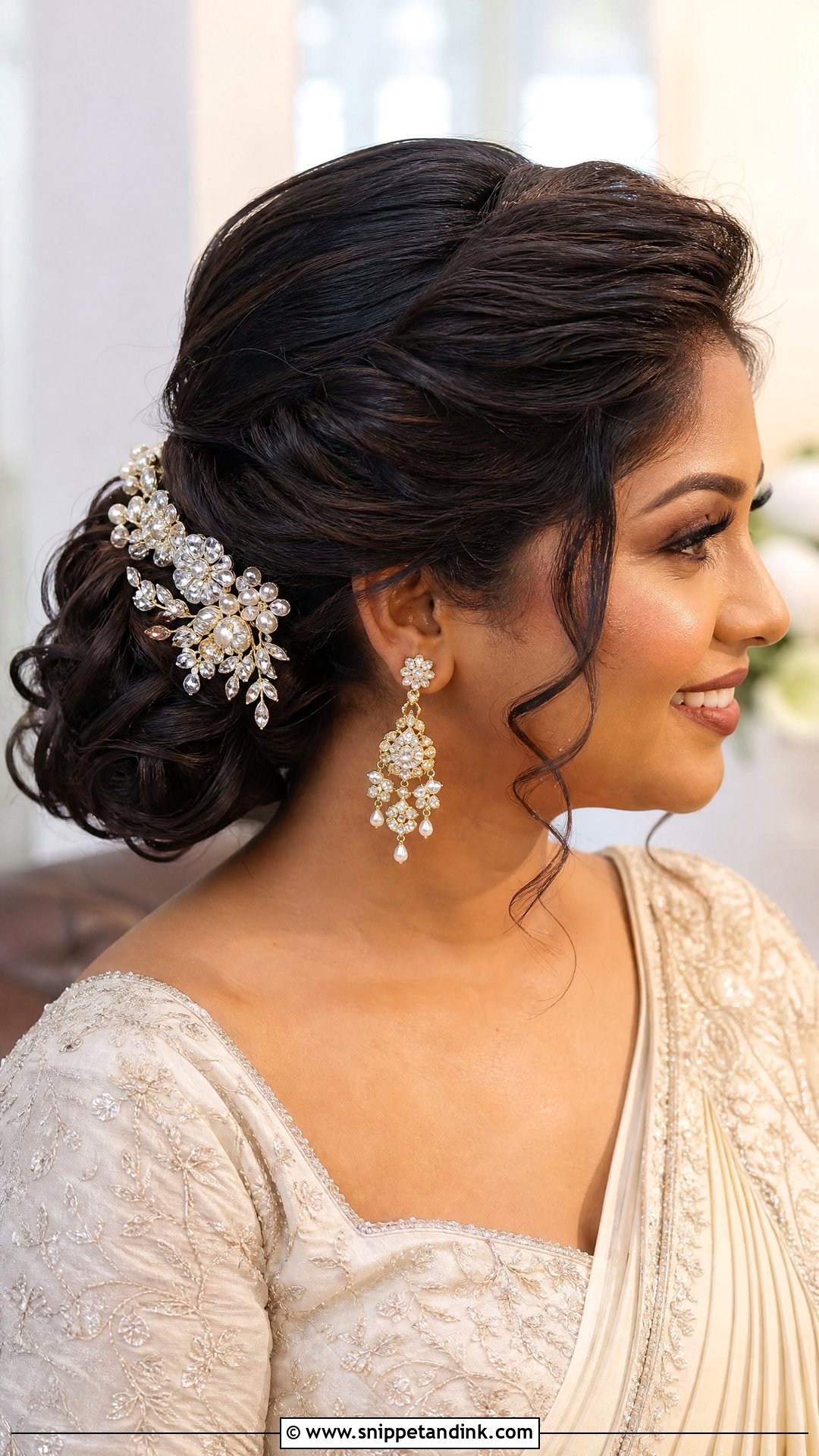 Asian Wedding Side Bun - Snippet and Ink - 15 Asian Wedding Hair Updo Ideas