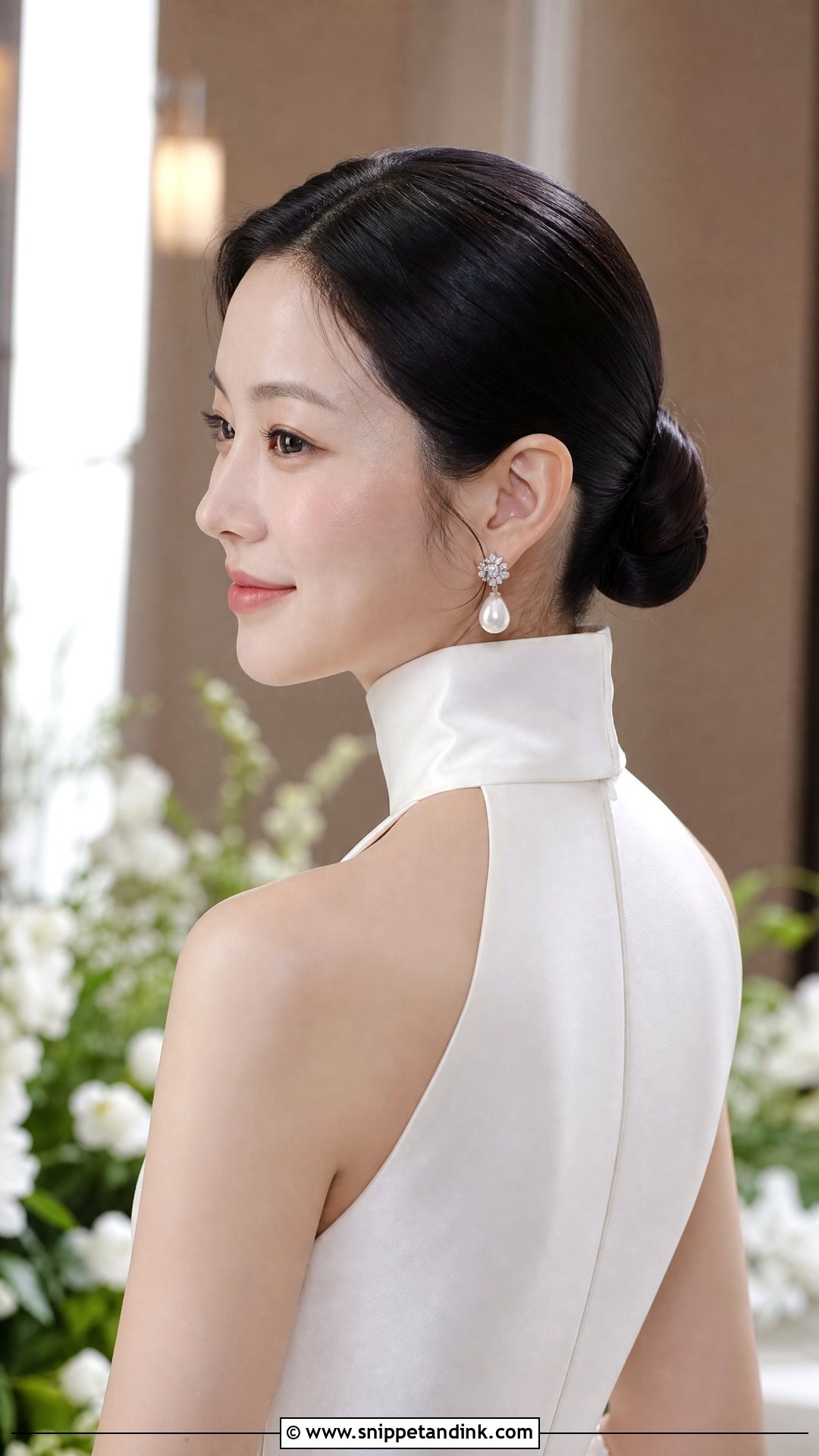 Asian Wedding Sleek Bun - Snippet and Ink - 15 Asian Hair Wedding Hairstyles