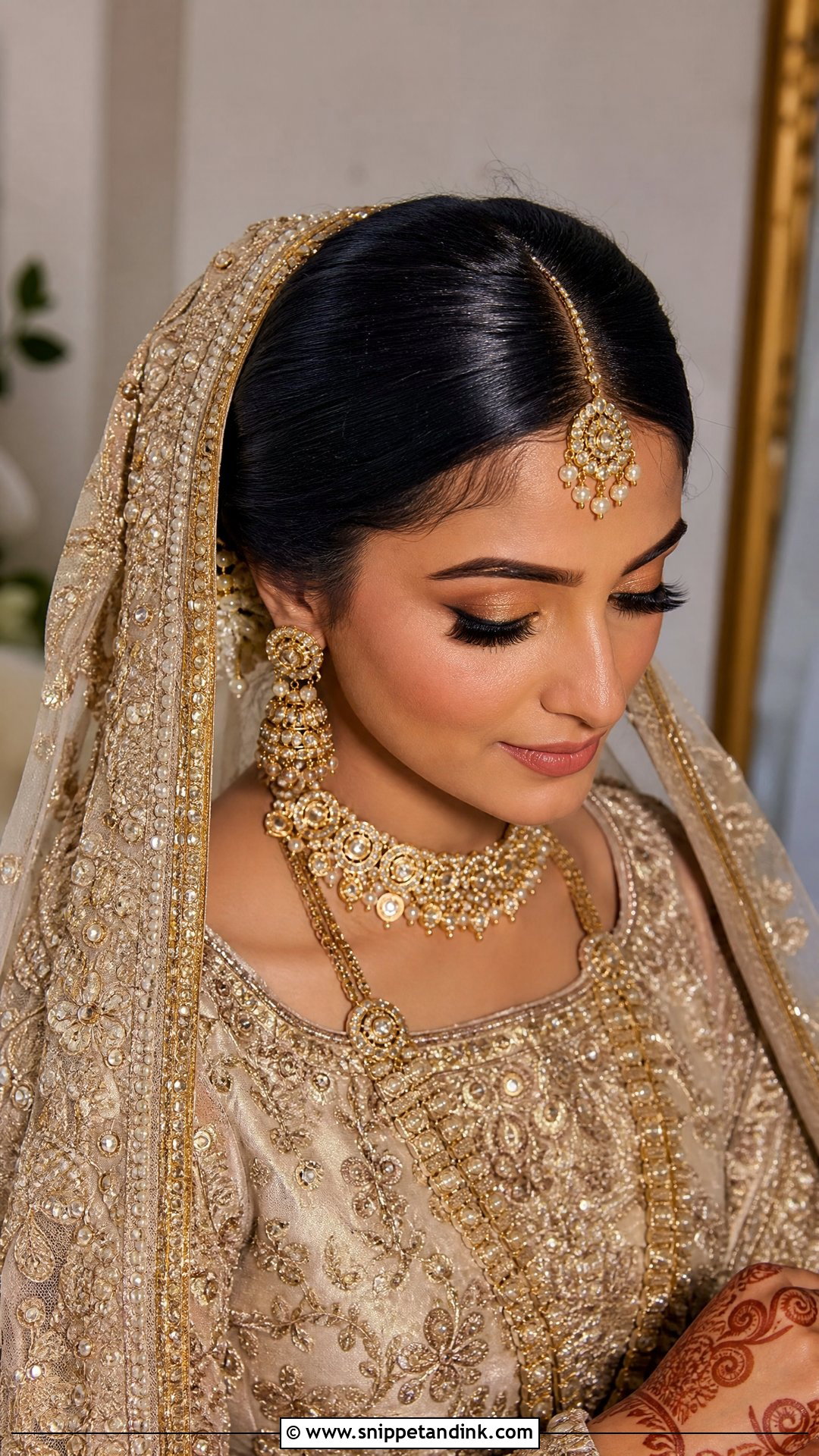 Asian Wedding Updo With Dupatta - Snippet and Ink - 15 Asian Wedding Hair Updo Ideas