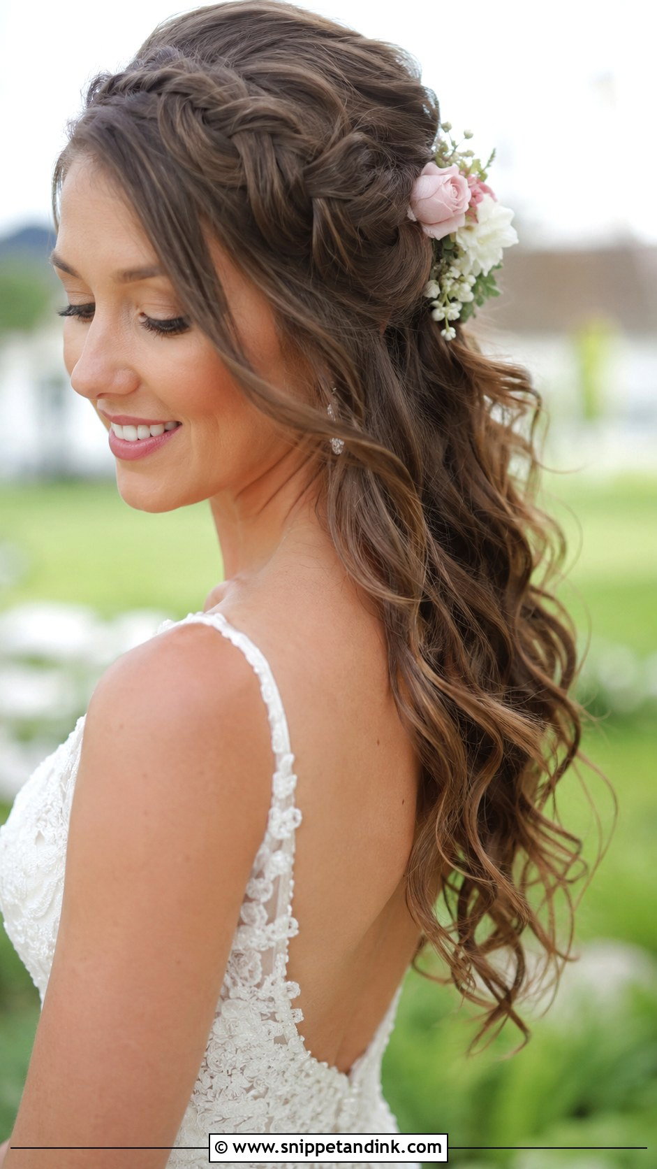 Asymmetric Braid Half Up Wedding Look - Snippet and Ink - 25 Half-Up Half-Down Wedding Hair Braid Ideas