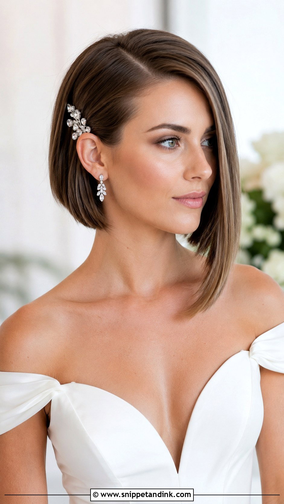 Asymmetrical Bob Wedding Hair - Snippet and Ink - 20 Bob Hair Wedding Styles