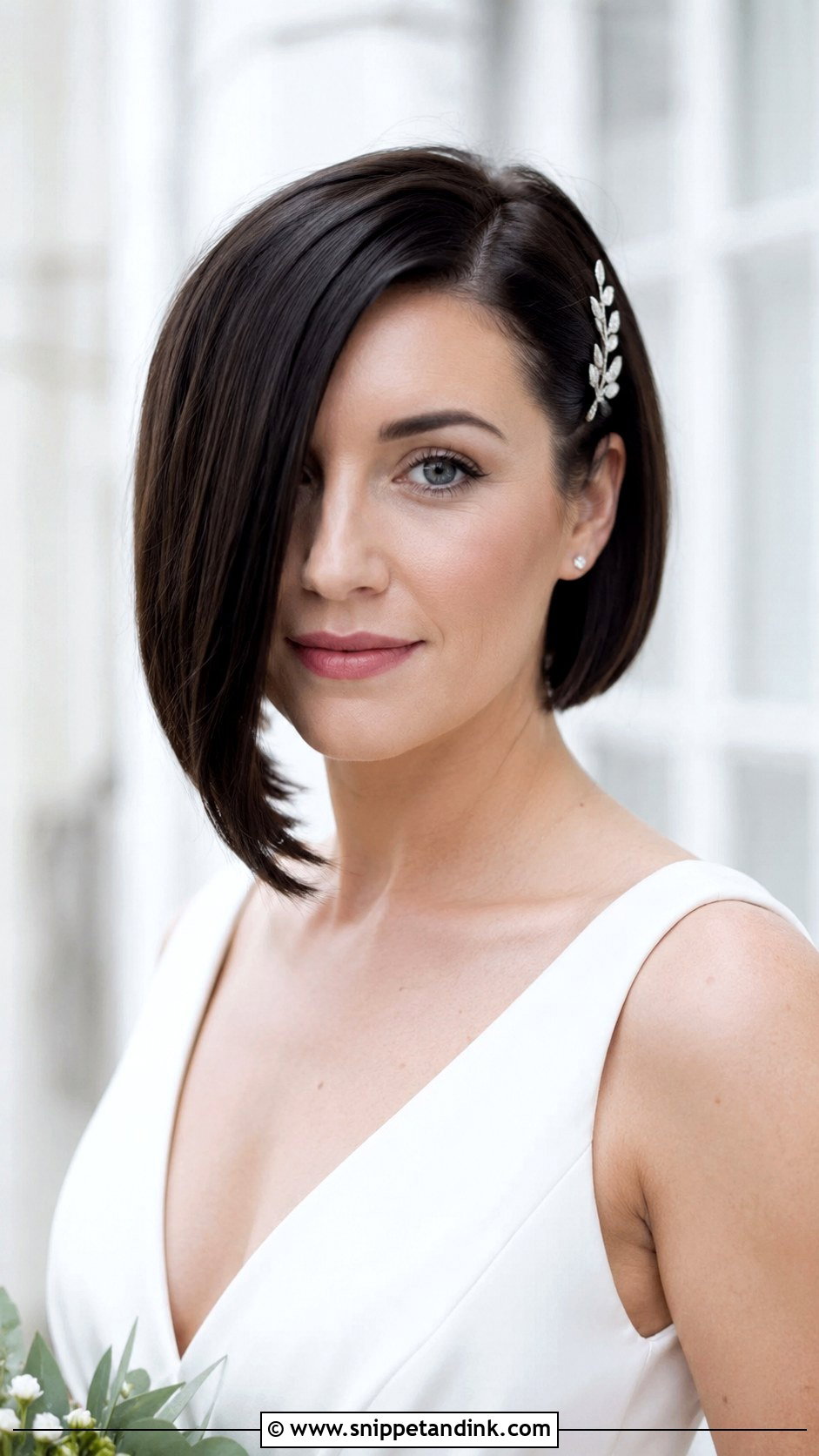Asymmetrical Bob Wedding Style - Snippet and Ink - 20 Hair Styles for Short Hair Wedding Ideas