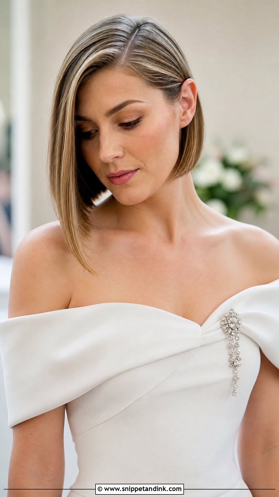 Asymmetrical Bob With Deep Part - Snippet and Ink - 35 Wedding Hairstyles for Short Hair