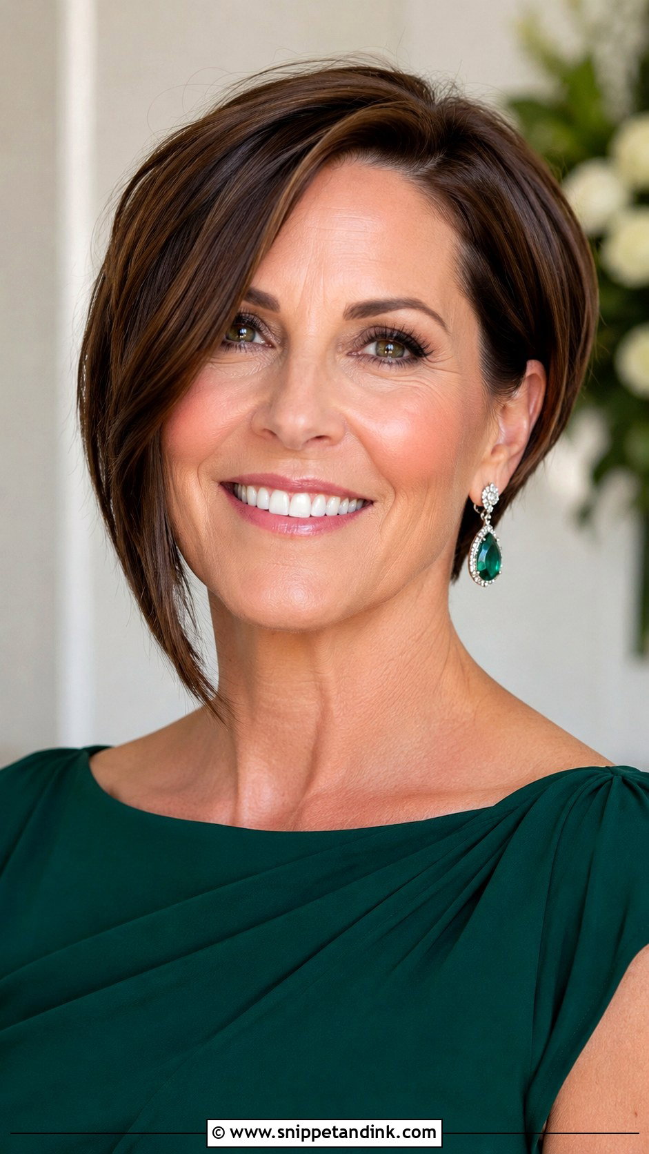 Asymmetrical Bob with Side Part - Snippet and Ink - 25 Mother of the Bride Short Hair Ideas