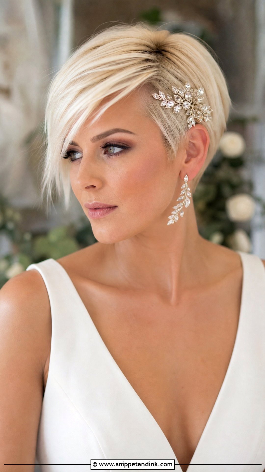 Asymmetrical Pixie Cut for Bride - Snippet and Ink - 20 Short Hairstyle for Bride Ideas