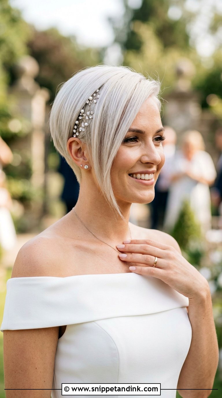 Asymmetrical Pixie Wedding Style - Snippet and Ink - 20 Brides with Short Hair Ideas